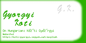 gyorgyi koti business card